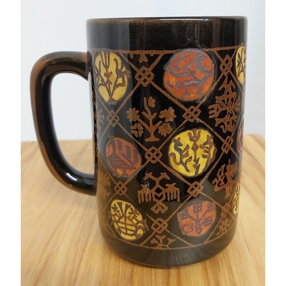Asian Influence Brown Mug 1970s - Picture 1 of 8
